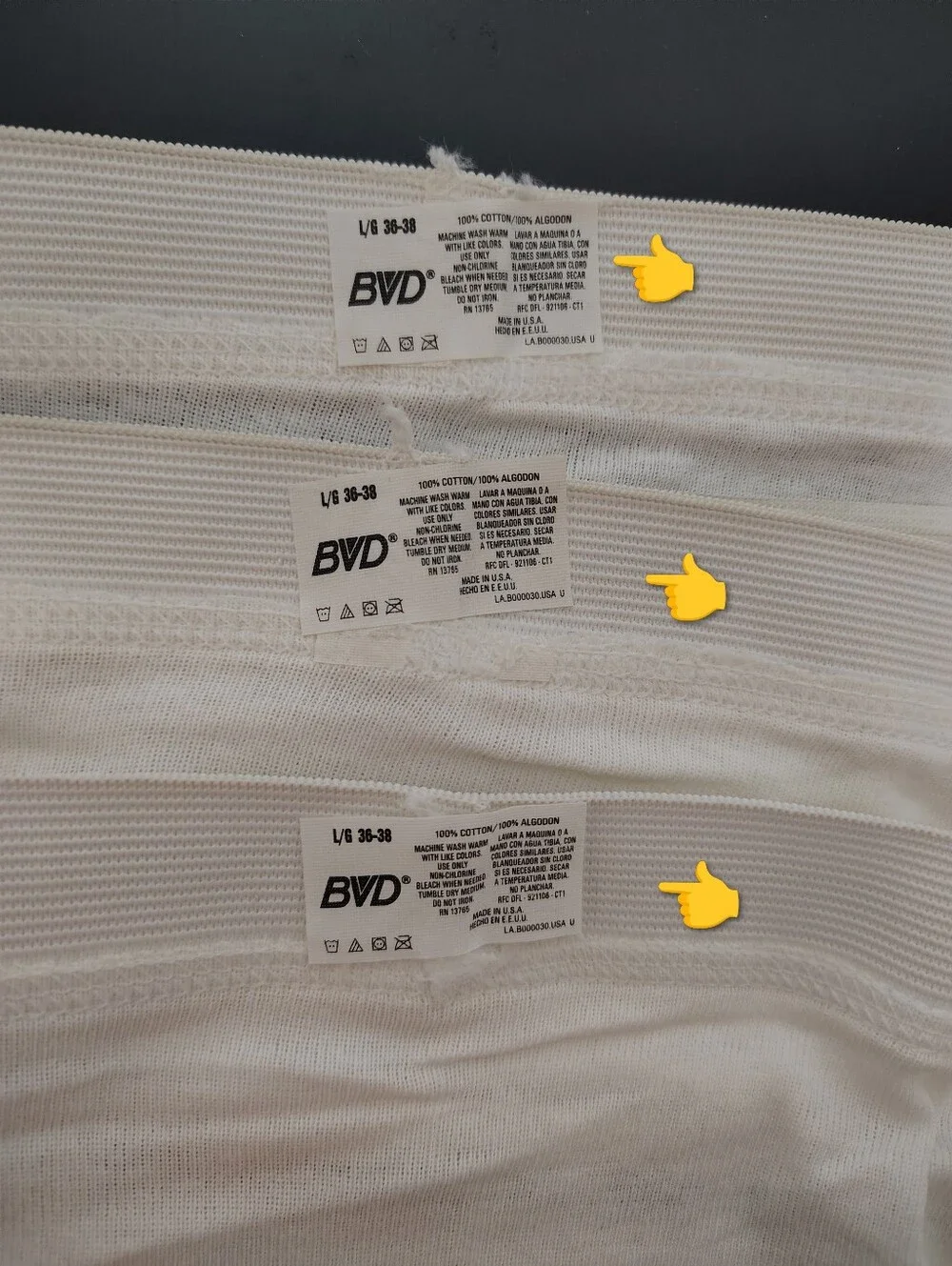 Vintage BVD Men's White Classic Briefs Full Cut - 3 Pack Size L 36-38